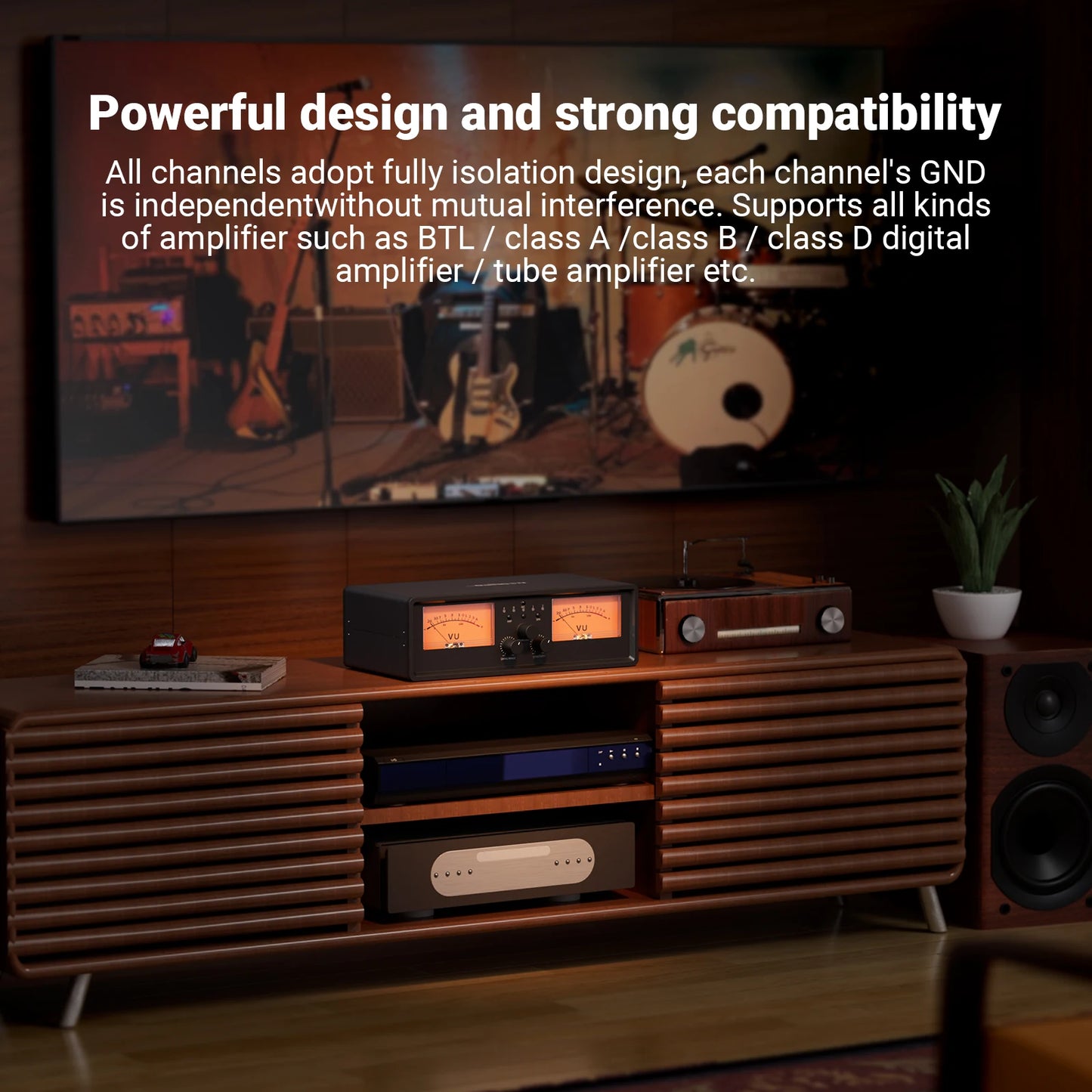 NEOHIPO ET30 Amplifier Speaker Switcher, 2-in-2 Out Dual Analog VU Meter, Audio Switcher with DB Panel Display