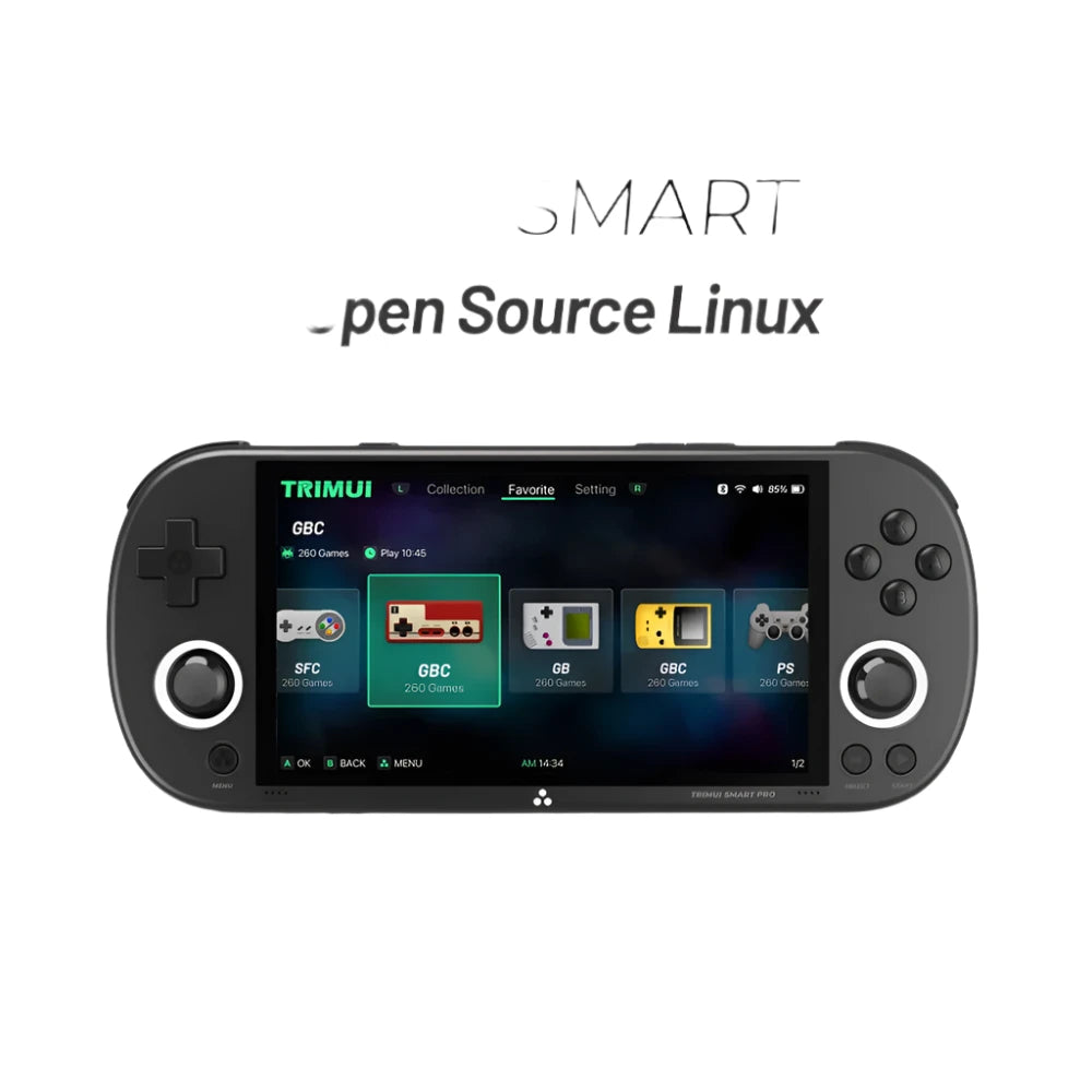 Retro Video Game Console Trimui Smart Pro Handheld Game 4.96''IPS Screen Linux System Joystick RGB Lighting Smartpro 2024 New